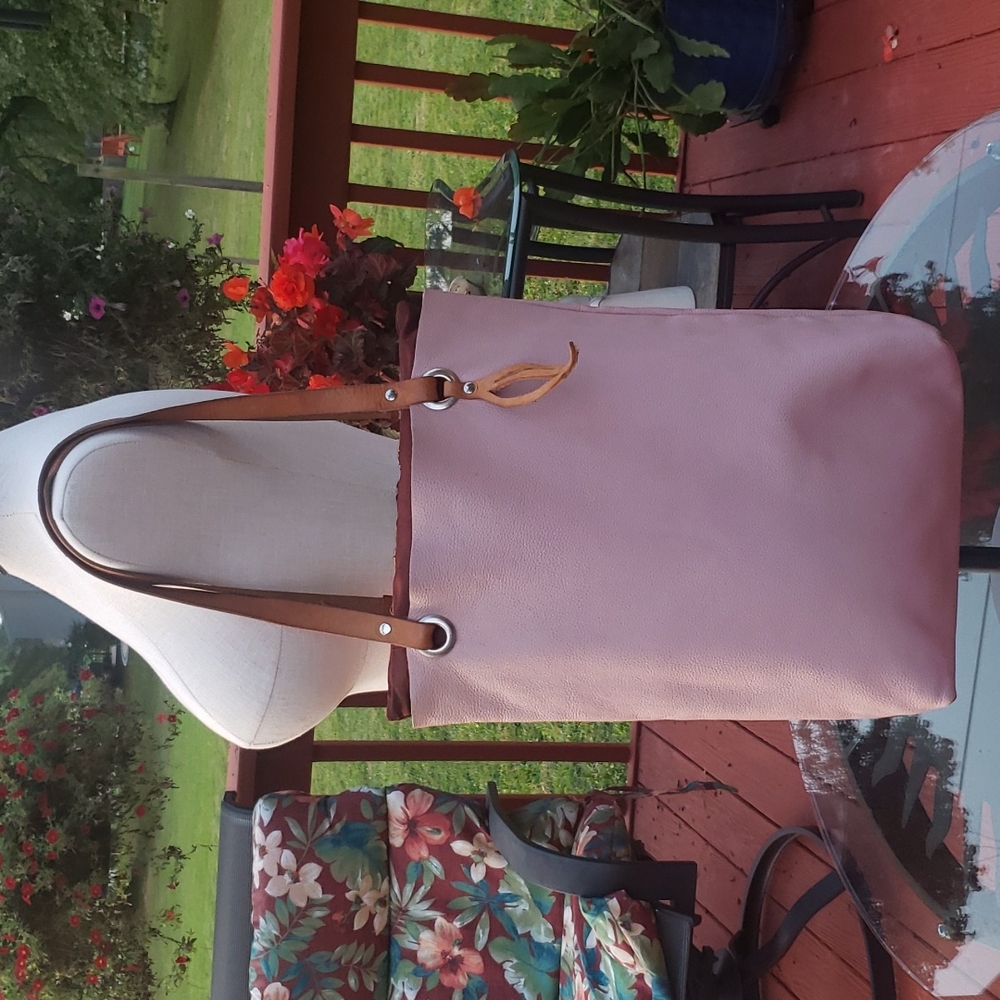 PINK LEATHER TOTE